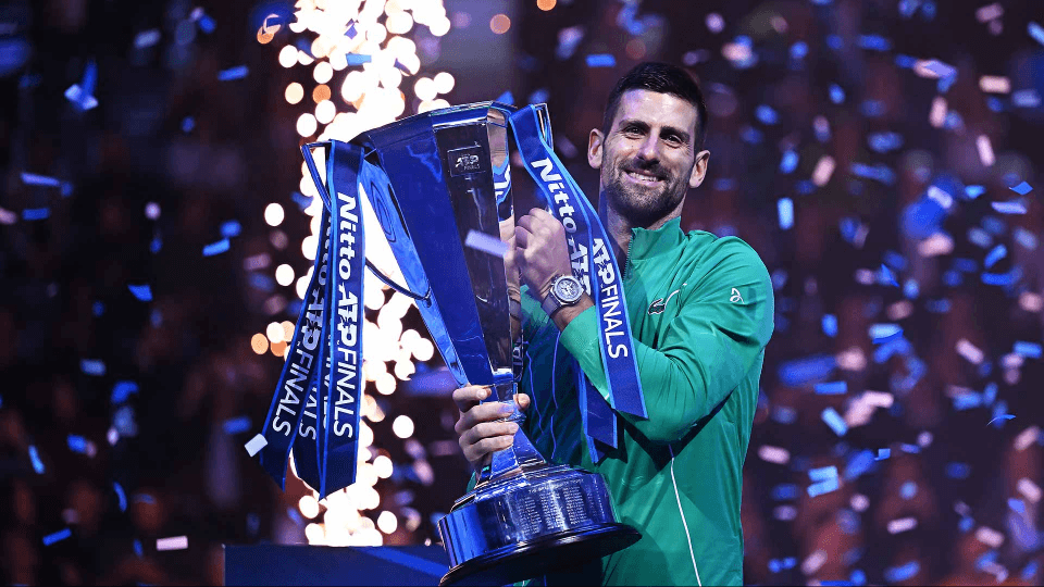 Novak Djokovic wins his seventh title in 2023.